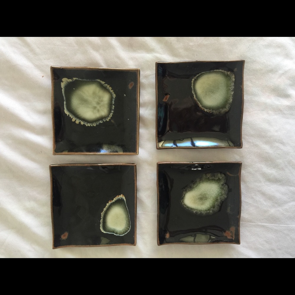 Vintage Appetizer/Sushi Plates w/ Unique Glaze